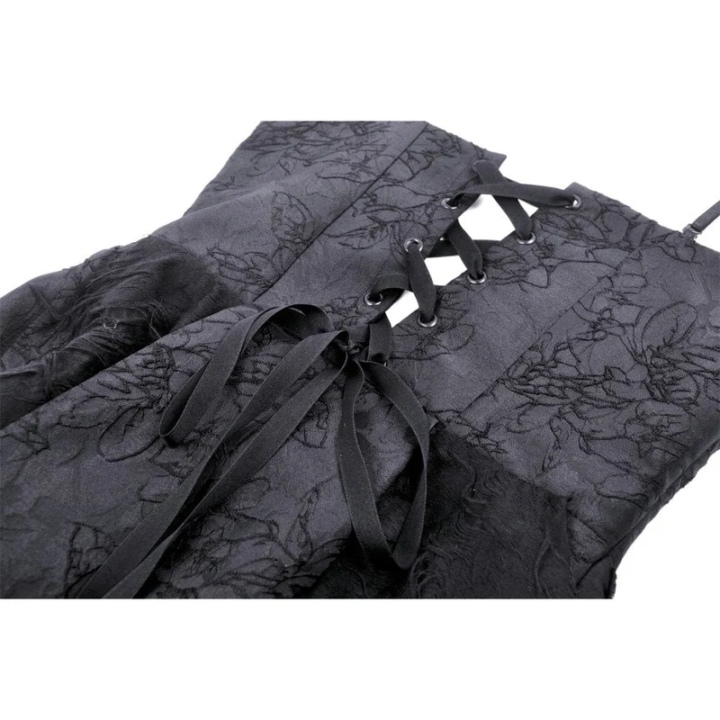Gothic unregelmäßiges Spitzenspleißkleid für Damen