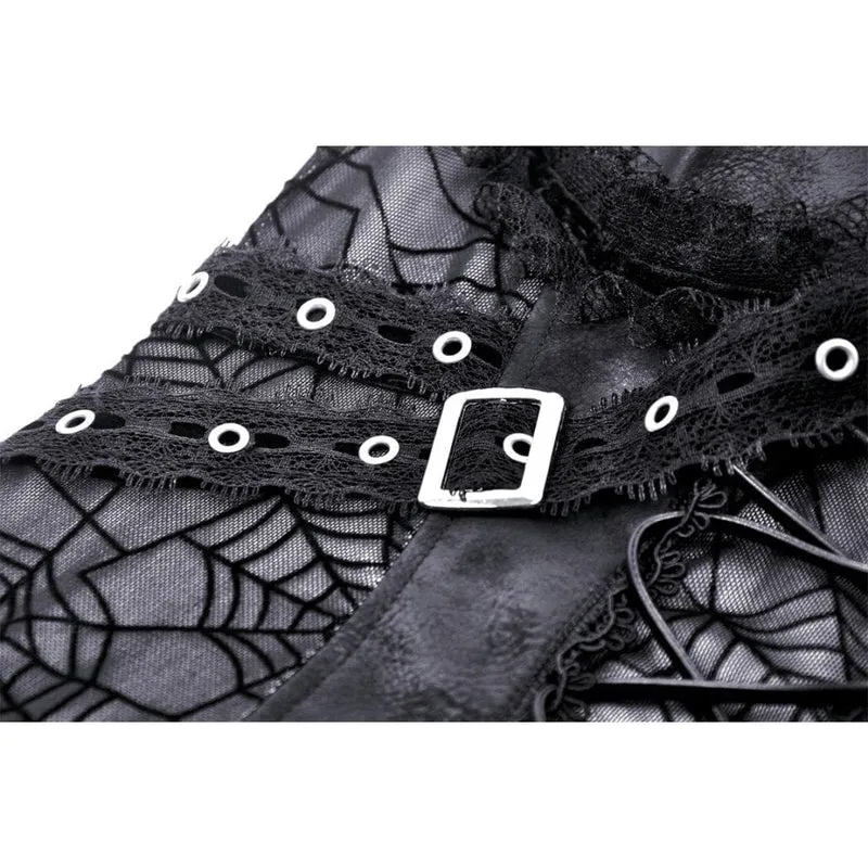 Punk-Slipkleid mit Spinnennetz-Print für Damen, Abschlusskleid
