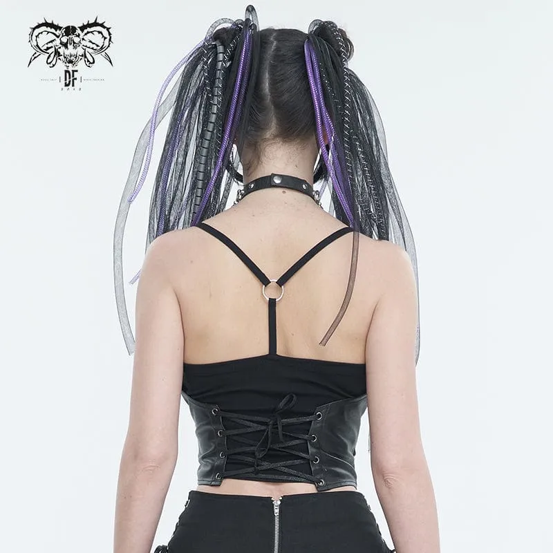 Damen Punk Riemchen Splice Tanktop