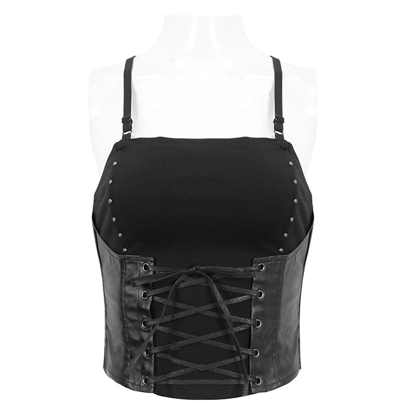 Damen Punk Riemchen Splice Tanktop