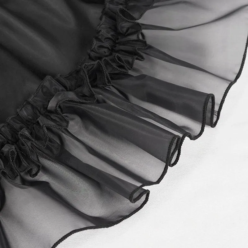 Gothic-Spitzenkleid mit Rüschen und Spitze für Damen