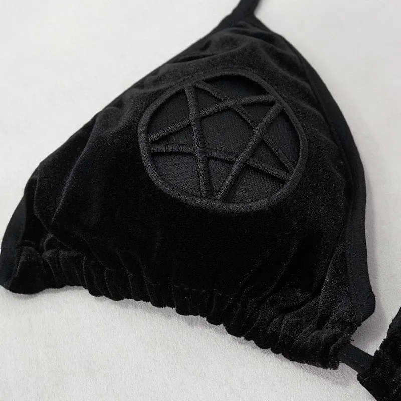 Gothic Star Tie Side Bikini für Damen