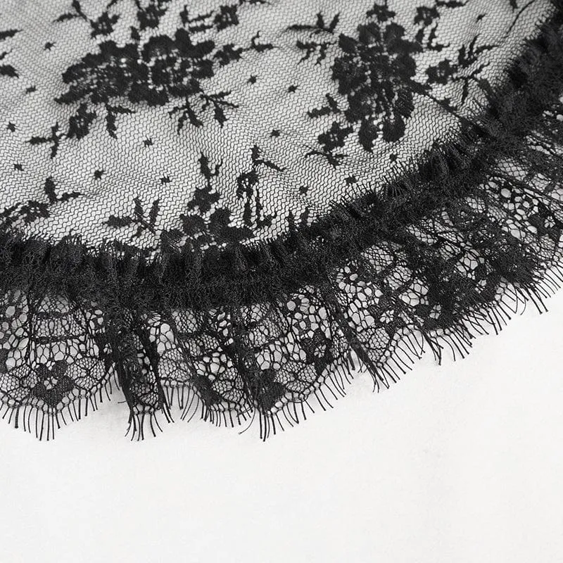 Damen-Hochzeitskleid im Gothic-Stil mit Spitzenspleiß und Schlitz