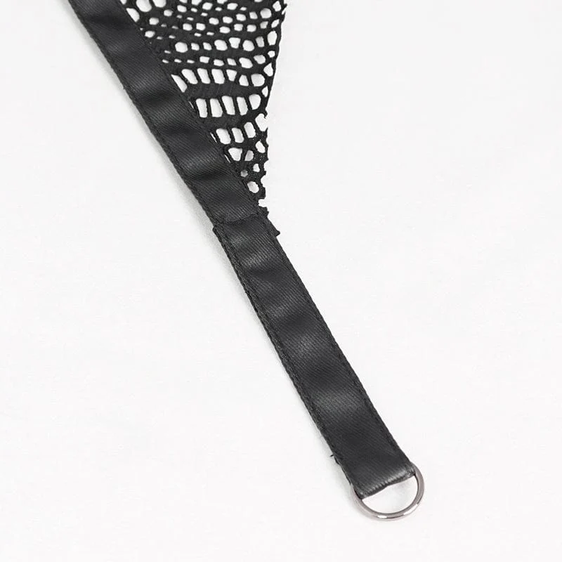Gothic unregelmäßiger Mesh-Rock für Damen mit Kette
