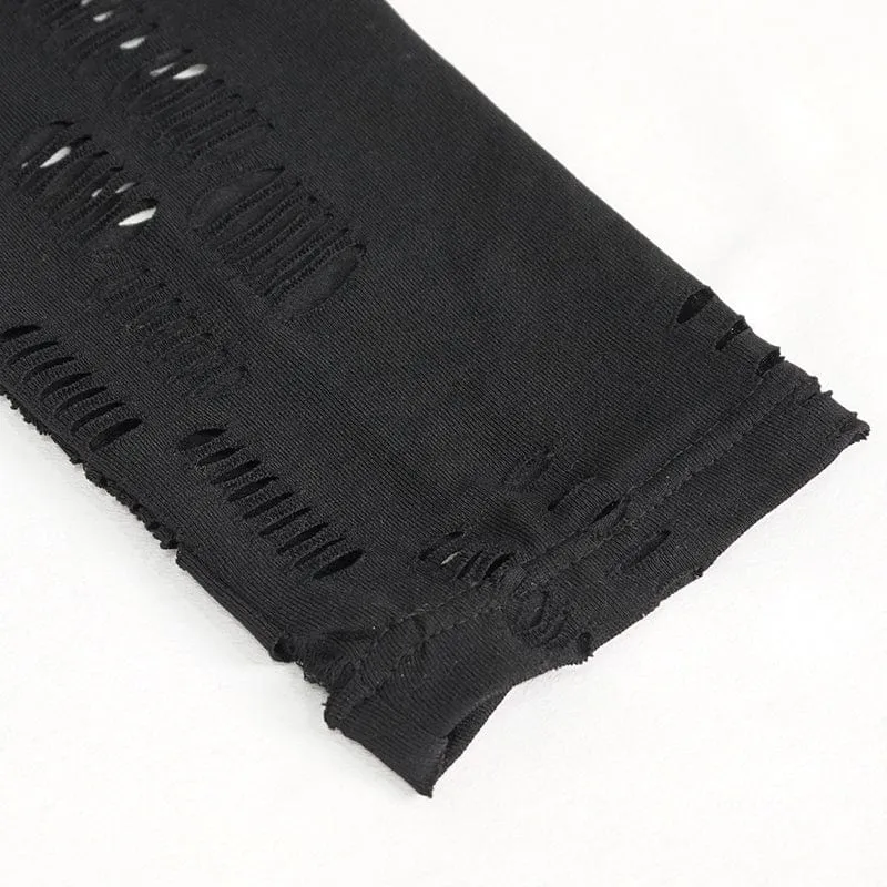 Damen Punk Cutout Mesh Splice Leggings