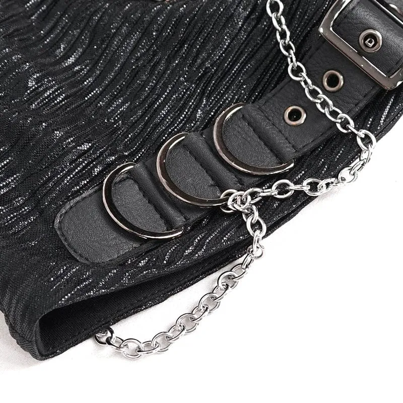 Gothic Batwing Buckle Hat für Damen mit Kette
