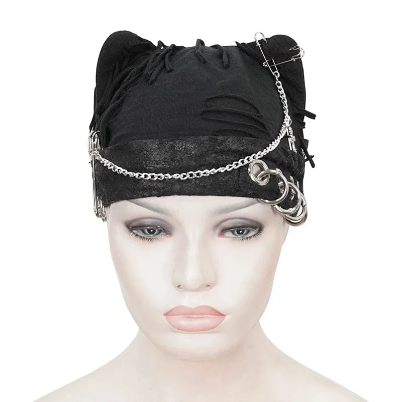 Gothic Ripped Hat für Damen mit Kette
