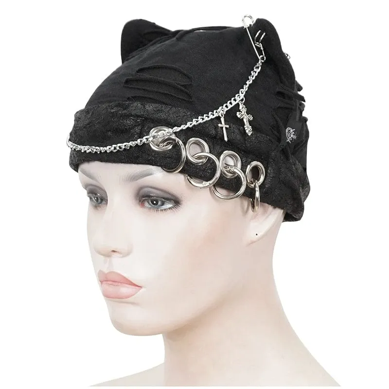 Gothic Ripped Hat für Damen mit Kette