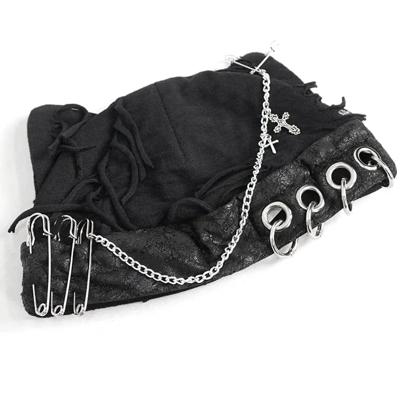 Gothic Ripped Hat für Damen mit Kette