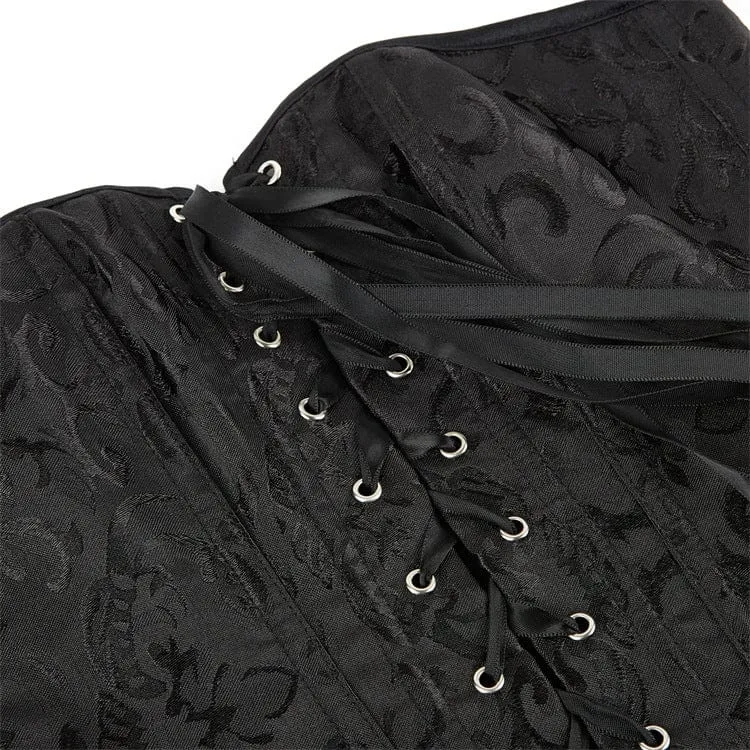Gothic Jacquard Vollbrustkorsett für Damen