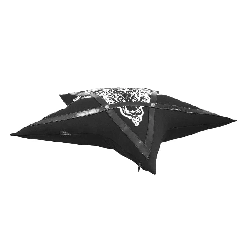 Gothic Sheepshead Bedruckter Pentagramm-Kissenbezug mit Kisseninnenseite
