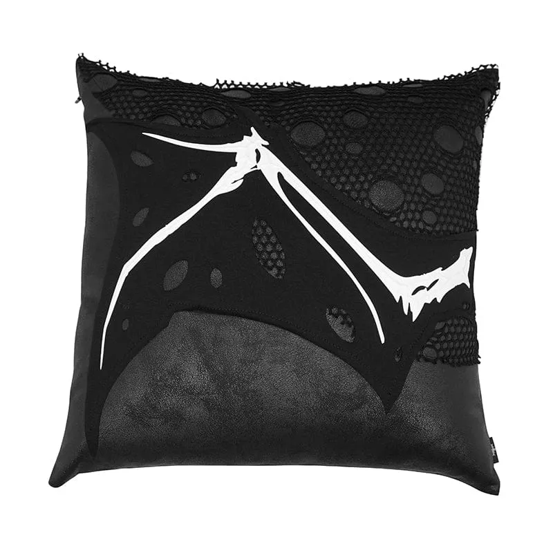 Gothic Ripped Mesh Splice Kissenbezug mit Innenkissen