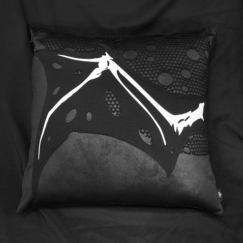 Gothic Ripped Mesh Splice Kissenbezug mit Innenkissen