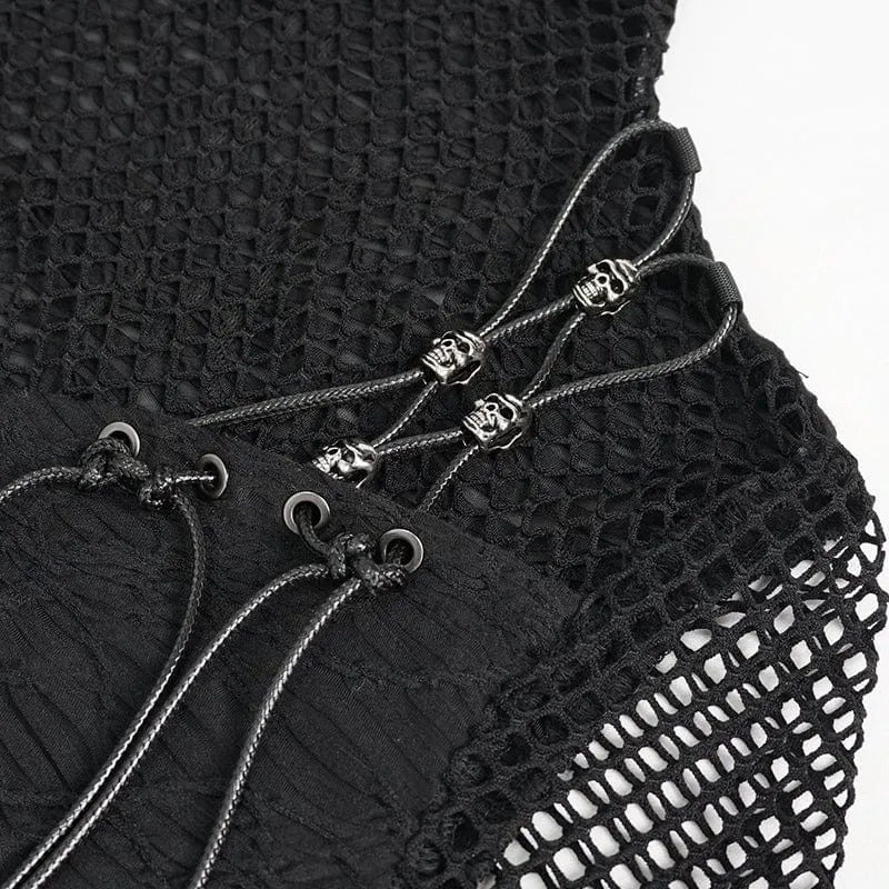 Gothic Skulls Mesh Splice Shirt für Damen