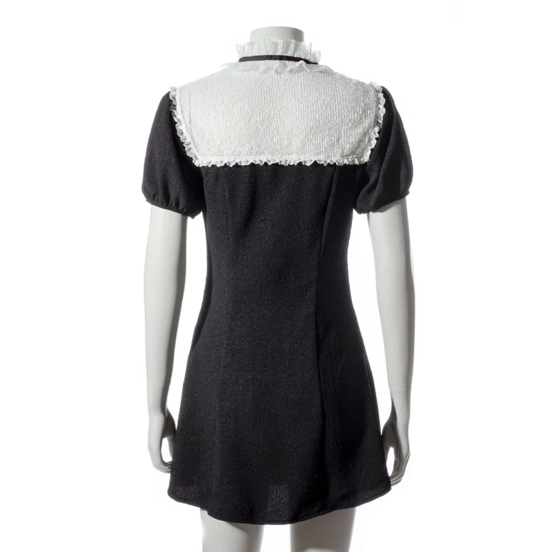 Gothic-Spitzenkleid mit Stehkragen für Damen