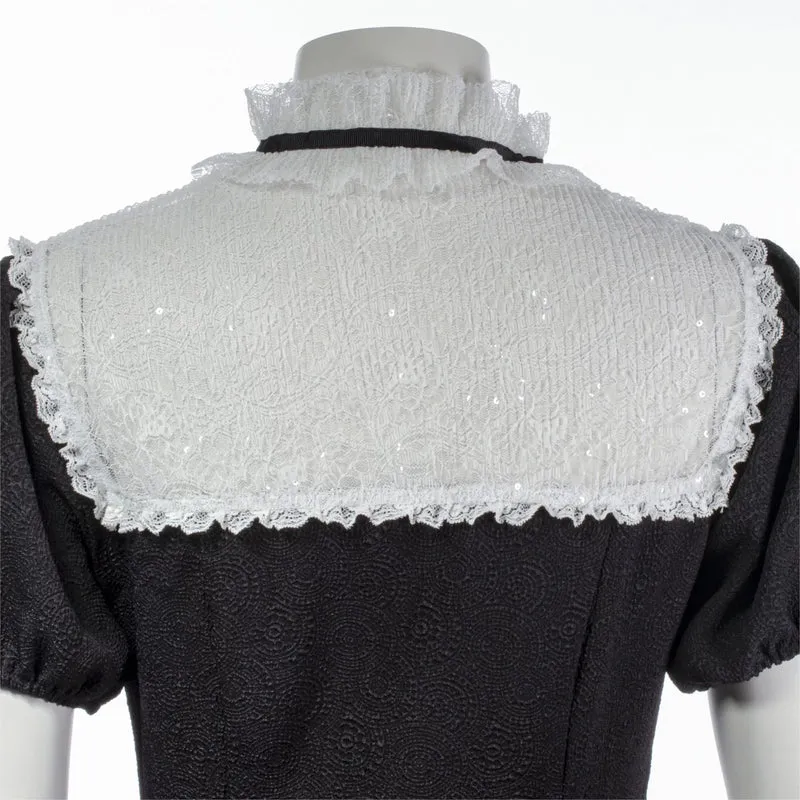 Gothic-Spitzenkleid mit Stehkragen für Damen