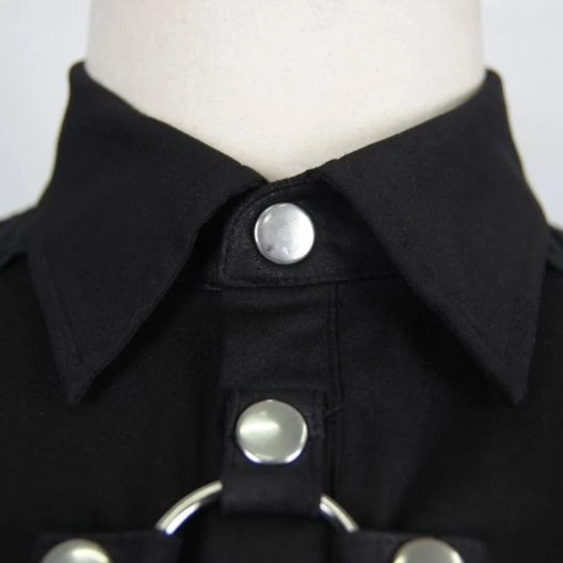 Herren Punk Style Kurzarm Shirt