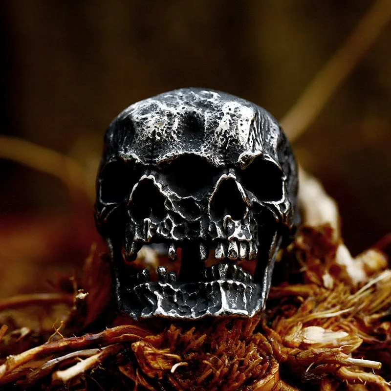 Herren Punk Double Skull Ring