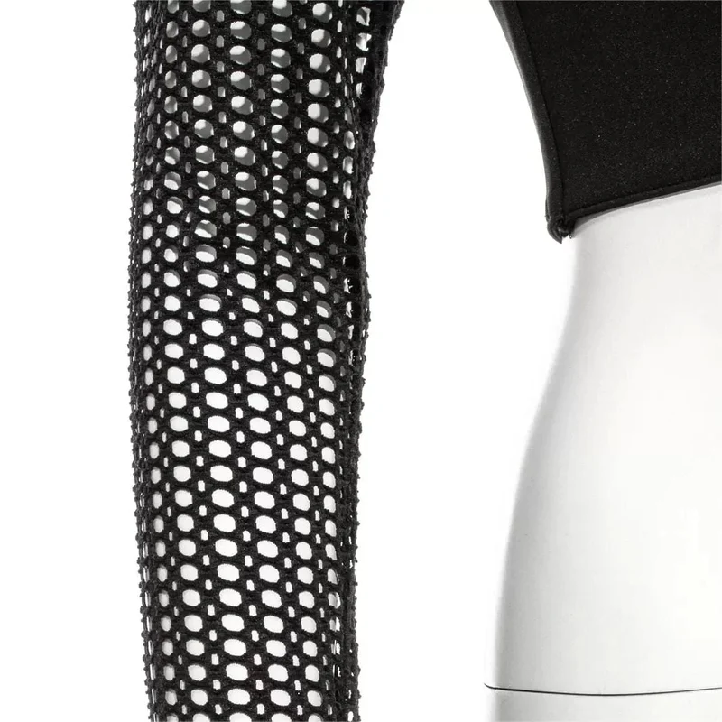 Crop-Top aus Mesh mit Punk-Ausschnitt für Damen