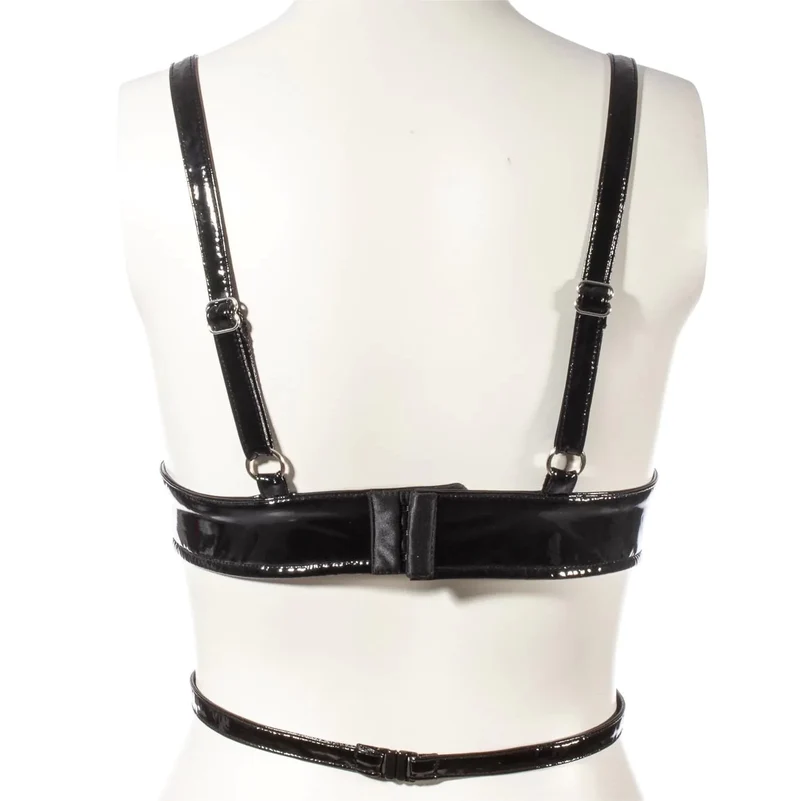 Damen Gothic Blumen Bustier mit bestickten Trägern