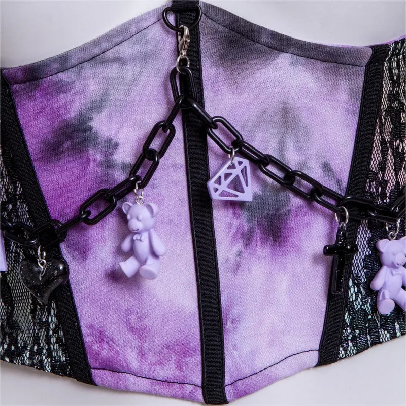 Grunge Lace Splice Batik-Weste für Damen