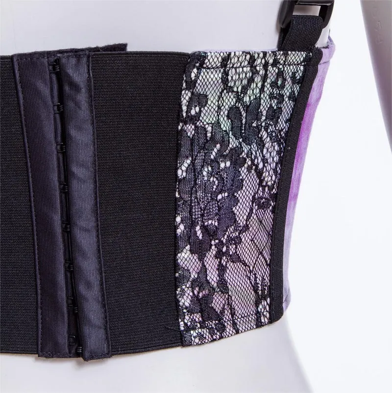 Grunge Lace Splice Batik-Weste für Damen