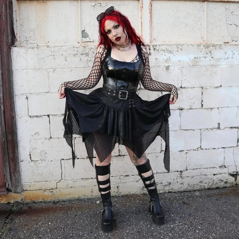 Damen-Punk-Reißverschluss-Kunstlederweste