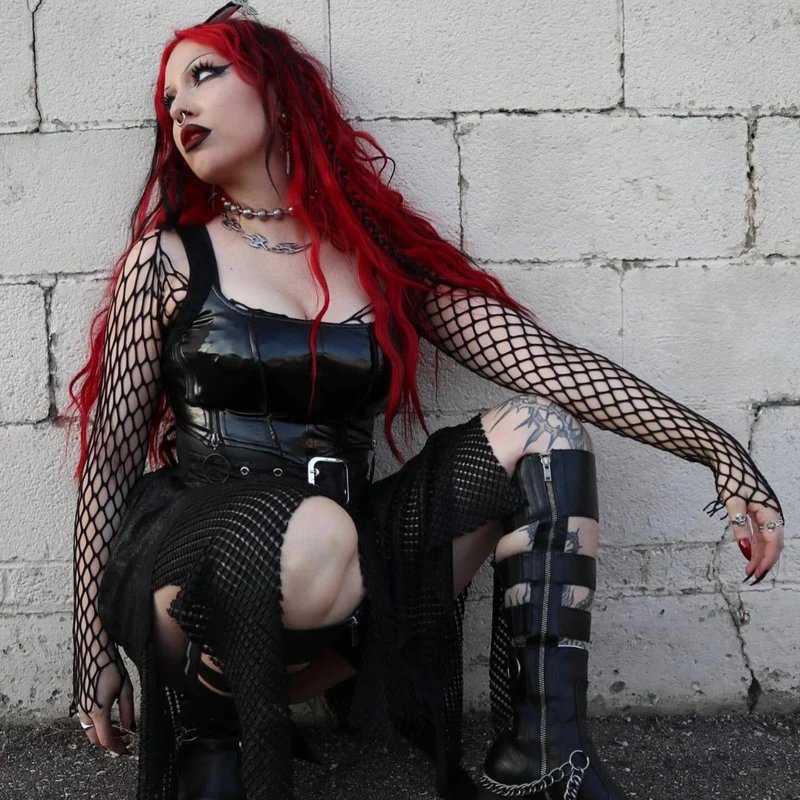 Damen-Punk-Reißverschluss-Kunstlederweste