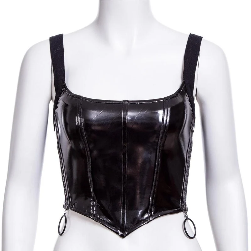 Damen-Punk-Reißverschluss-Kunstlederweste