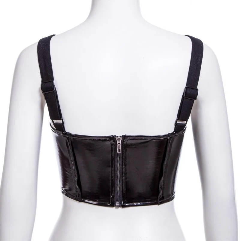 Damen-Punk-Reißverschluss-Kunstlederweste