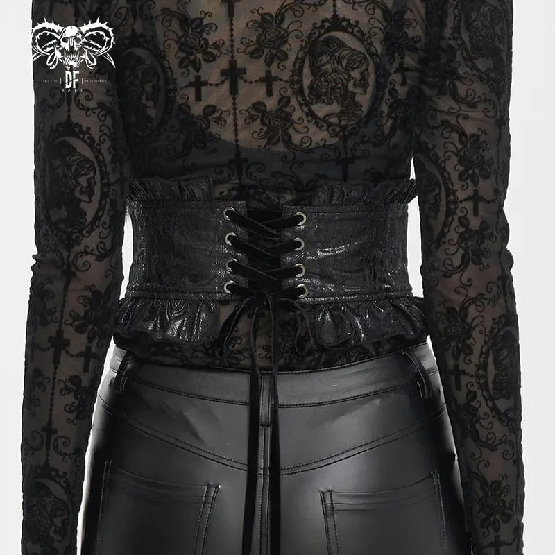 Gothic Perlen Rüschengürtel für Damen