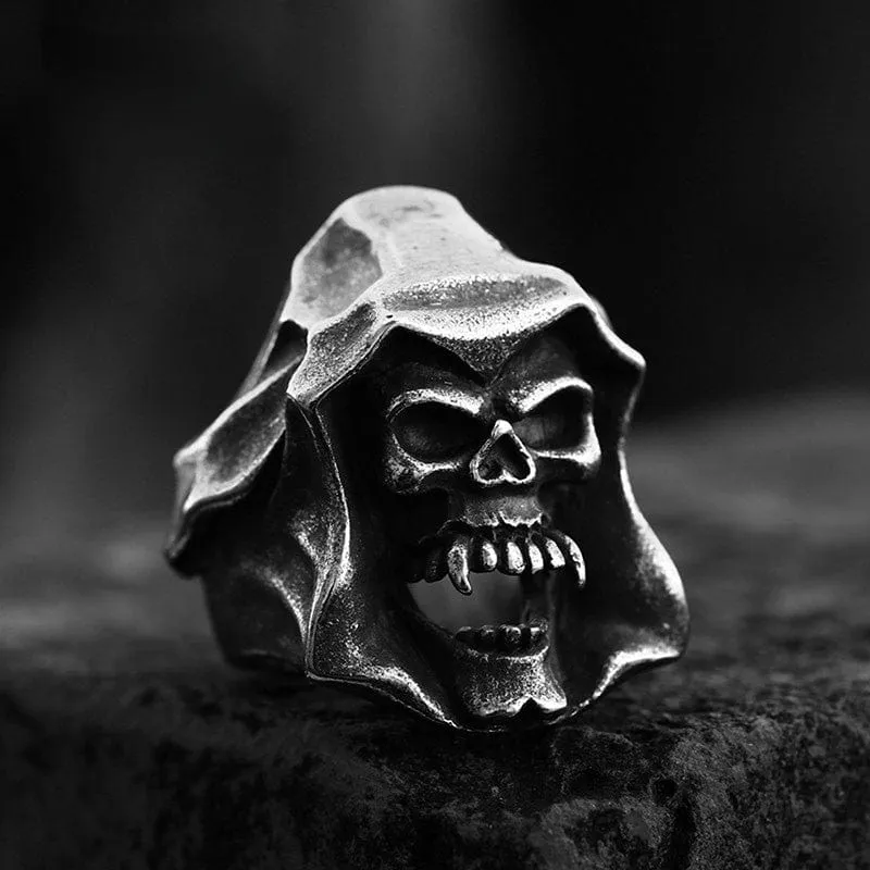 Herren Punk Death Skull Ring