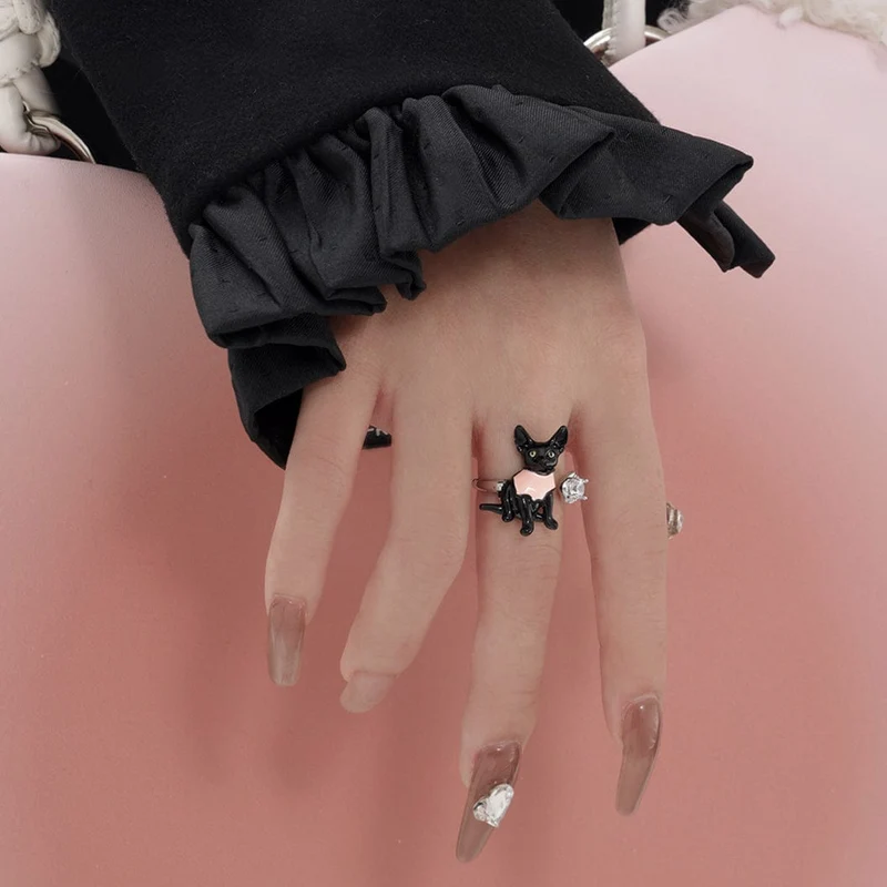 Offener Ring der Schmutz-rosa Katze der Frauen