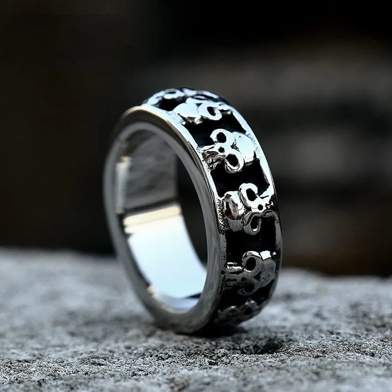 Herren-Punk-Schädel-Ring