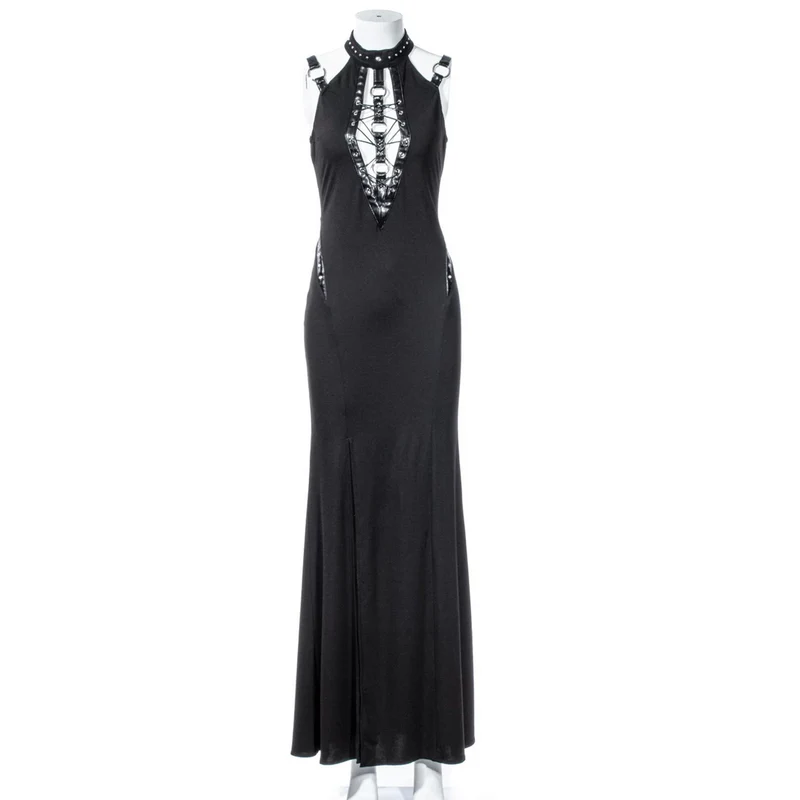 Neckholder-Kleid mit gotischem Ausschnitt für Damen