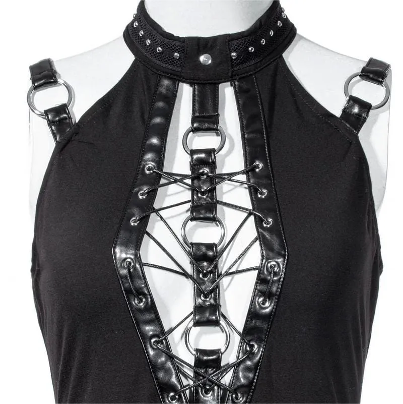 Neckholder-Kleid mit gotischem Ausschnitt für Damen