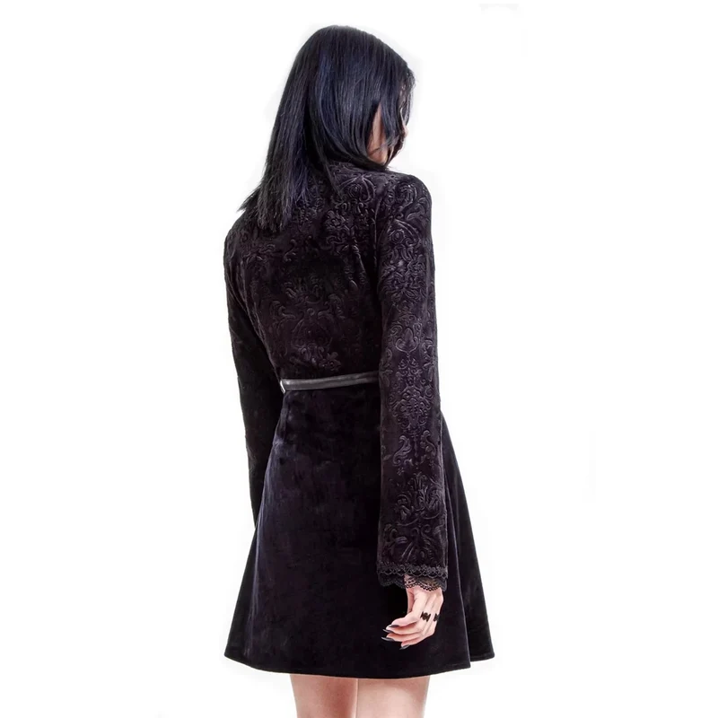 Zweiteiliges Gothic-Plunging-Mock-Kleid für Damen