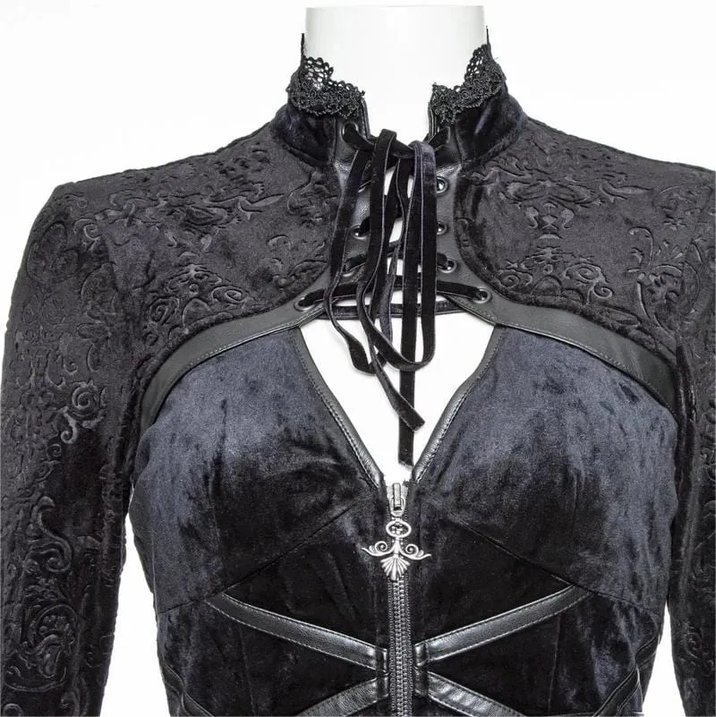 Zweiteiliges Gothic-Plunging-Mock-Kleid für Damen