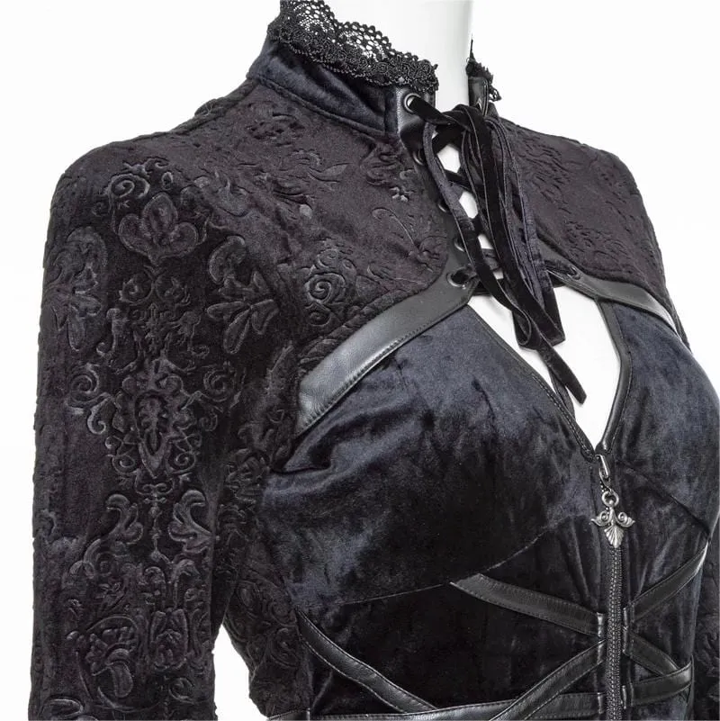 Zweiteiliges Gothic-Plunging-Mock-Kleid für Damen