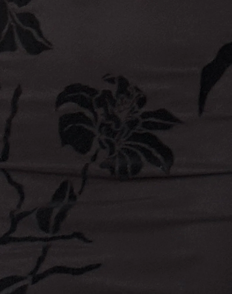 Redi Mini-Halstuchkleid aus Orchideenflock Schwarz