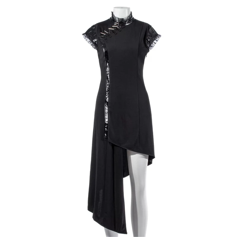 Unregelmäßiges Kleid mit Punk-Cheongsam-Kragen für Damen