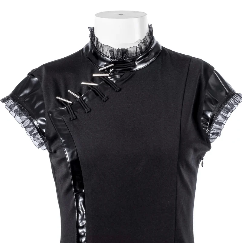 Unregelmäßiges Kleid mit Punk-Cheongsam-Kragen für Damen