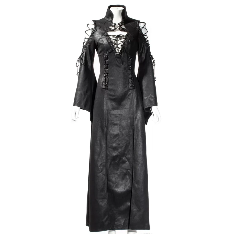 Gothic Riemchen Off-Shoulder-Split-Kleid für Damen