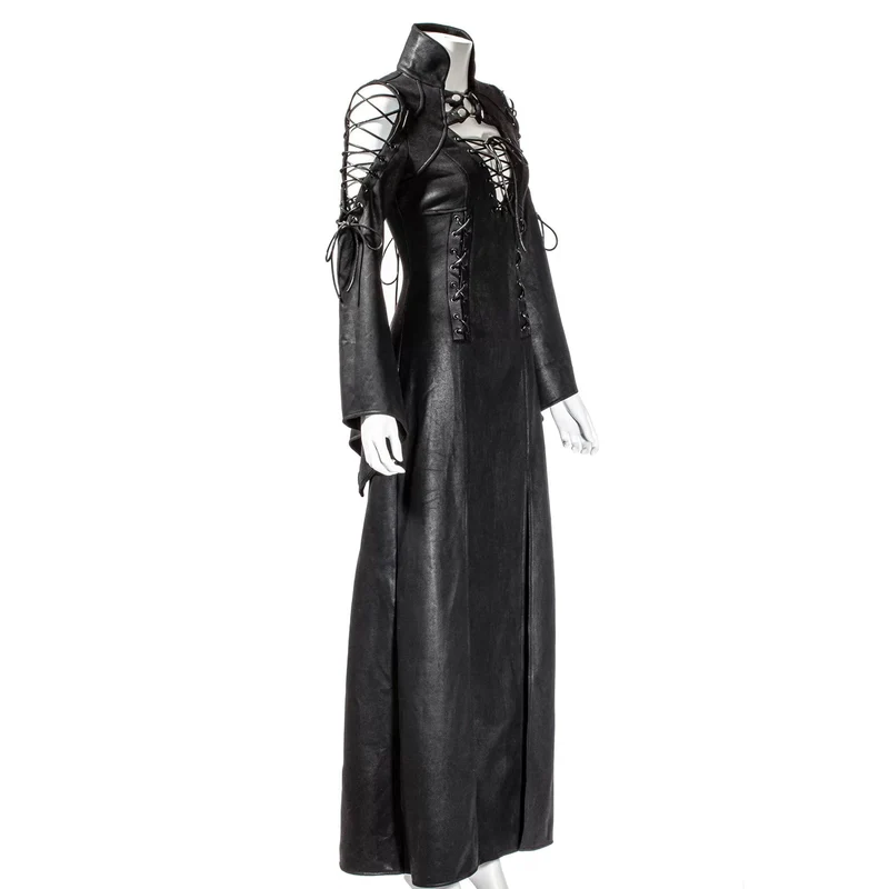 Gothic Riemchen Off-Shoulder-Split-Kleid für Damen
