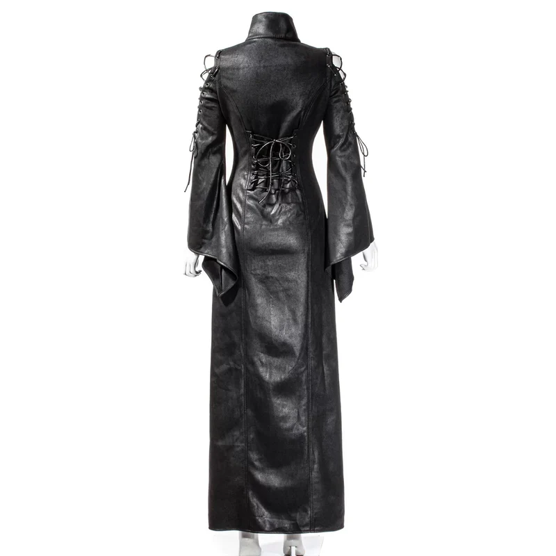 Gothic Riemchen Off-Shoulder-Split-Kleid für Damen