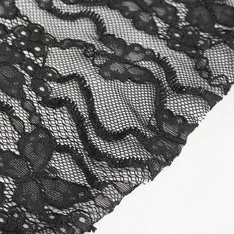Damen-Brautkleid im Gothic-Stil mit Spitzenärmeln, mehrlagig, drapiert