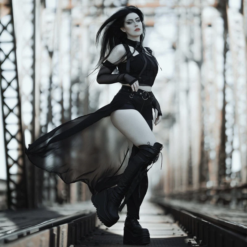 Grunge zerrissene Träger Splice Bustier für Damen