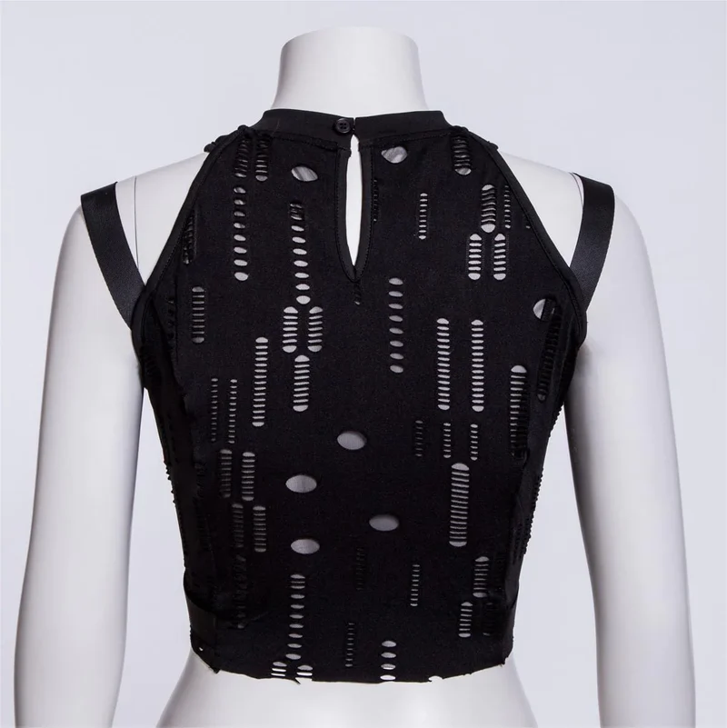 Grunge zerrissene Träger Splice Bustier für Damen