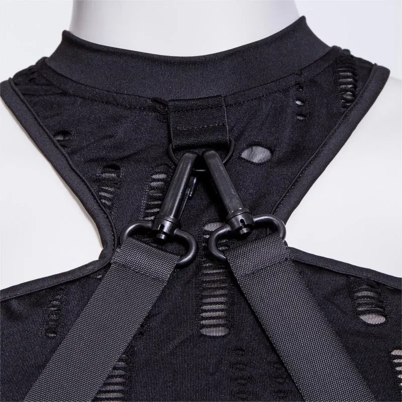 Grunge zerrissene Träger Splice Bustier für Damen
