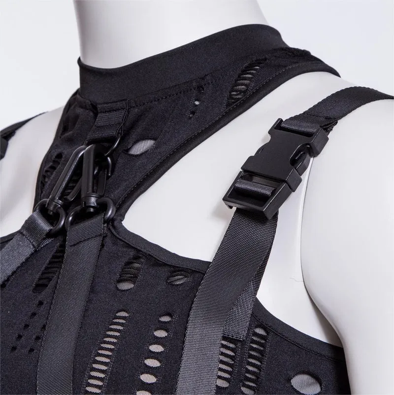 Grunge zerrissene Träger Splice Bustier für Damen